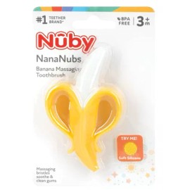 Nûby Nuby NanaNubs Banana Massaging Toothbrush - 100% Extra Soft Silicone - BPA Free