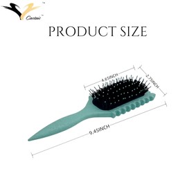 Castaic Curly Hair Brush, Boar Bristle Hair Brush for Shaping Men's and Women's Curly Hair,Reduce Separation (Green)
