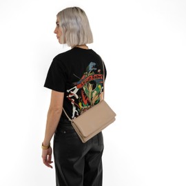 Expatrié Juliette Women's Shoulder Bag, Stylish Clutch Bag for Wedding, Party & Leisure, 2-in-1 Small Handbag, Crossbody Bag for Women, Adjustable Shoulder Strap, beige