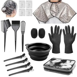 Xarchy 19 Pcs Professional Hair Bleach Kit Hair Coloring Products with Hair Dye Brush, Hair Color Bowl, Hairclips, Applicator, Earmuffs for Hair Highl