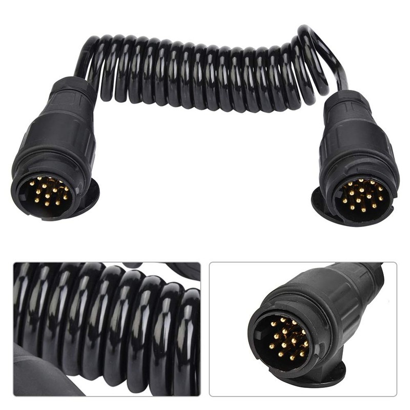 KIMISS 13 Pin Trailer Plug Wiring Spring Cable Connector Adapter