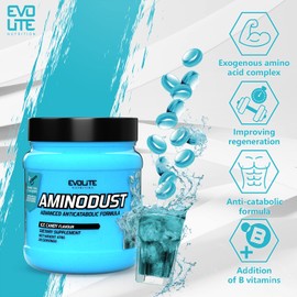 Evolite Nutrition Eaas Pulver “Aminodust” 474g - Aminosäuren Komplex Hochdosiert - Muskelaufbau - Aminosäure - Mega Amino - Beta Alanin