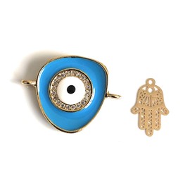 Blue Evil Eye Hamsa Hand Red String Lucky Charms Bracelet for Women