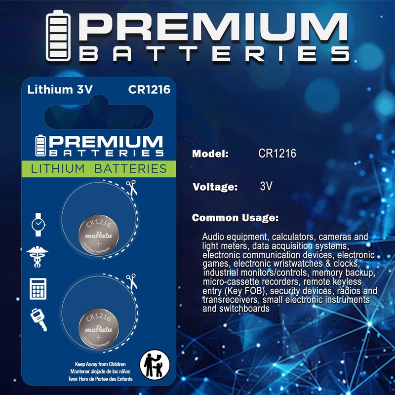 Premium Murata CR1216 Lithium 3V Coin Cell - Japanese Engineered