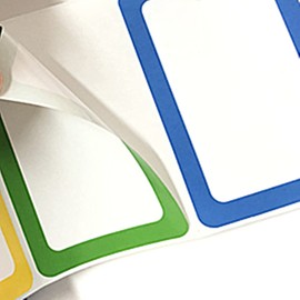 Khakho Name Tag Stickers Colorful Border Name Labels,300Pcs Label Sticker, Name Tag for School Office Home (Paper)