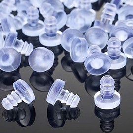 100 Pieces Glass Table Top Bumpers Soft Stem Bumper Anti Collision Embedded Rubber Bumpers Cabinet Door Bumpers for Patio Table Glass Table Top, Fits 3/16 Inch Holes