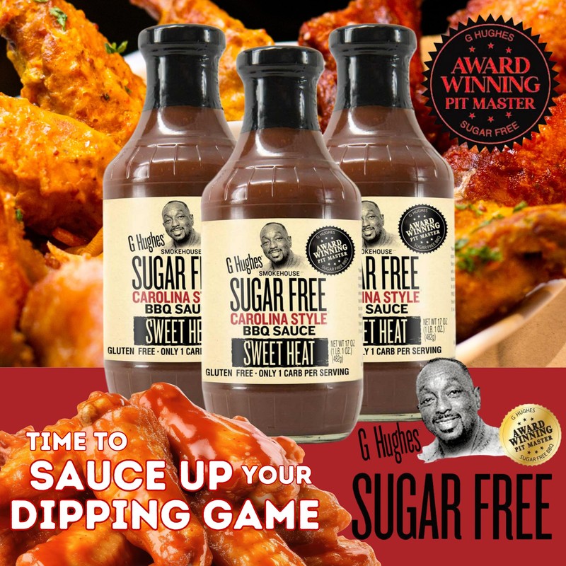 G Hughes Sugar Free, Sweet Heat Carolina BBQ Sauce -