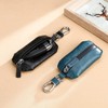 PORRASSO Car Key Case Genuine Leather Car Smart Key Chain