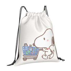 [MINIER] Snoopy Gym Sack, Large Capacity Knapsack, Drawstring Bag, Lightweight, Waterproof, Travel, Outdoor, Sports Gym, Gym Bag, Exercise Training, Unisex, Multi-functional, Drawstring Bag, Backpack