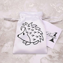 Azeeda 20cm 'Cute Hedgehog' Satin Drawstring Bag/Pouch (SB00013352)