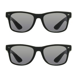 proSPORT Reading Sunglass +2.50 No Line Full Lens Sun Readers Men Women 2 Pairs Black Smoke