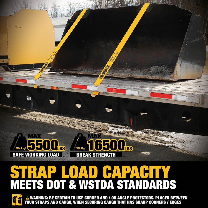 DEWALT DXBC90089 Black/Yellow 4" x 30' Winch Straps - 5,500