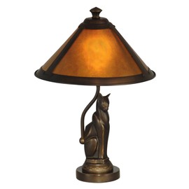 Dale Tiffany TA90197 Ginger Mica Accent Lamp, Antique Bronze 17.00x10.00x10.00