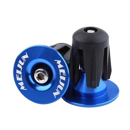 2PCS Bicycle Handlebar Ends Bike Parts Aluminium Alloy MTB Bike Handle Bar Grips Plugs Caps For Bicycle Accessories(Blue)