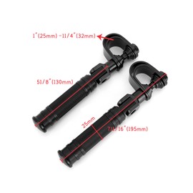 Candeon 1 Pair Foldable Motorcycle Foot Pegs, Universal Motorcycle Footrest Pedals, Black Motorcycle Footrest Motorcycle Foot Pedals Rest Pedal with Mounting Fittings Passenger Pedal for Honda