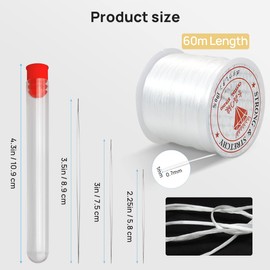 Elastic Bracelet String, 1mm 394Ft Stretchy Bead String Cord, Clear Stretch Cord Thread, Crystal Beading String for DIY Bracelet, Necklace and Jewelry Making(60m/roll/Transparent)