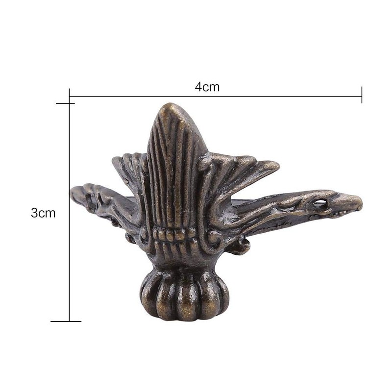 Hztyyier Legs 4Pcs Antique Brass Rectangular Zinc Alloy Box Jewelry