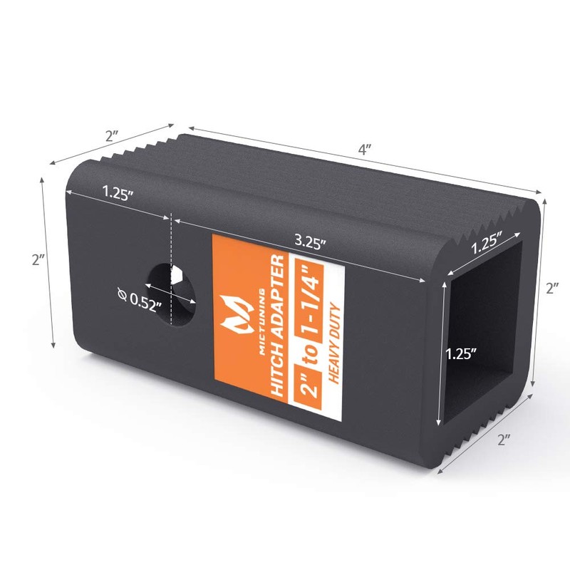 MICTUNING 2 inches Class III/IV to 1-1/4 inches Class I/II