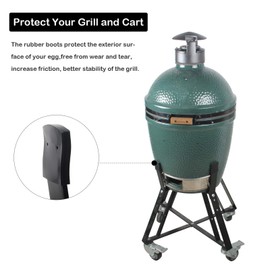 Dracarys Big Green Egg Accessories Replacement Rubber Cushions Silicone Cover Protective Case Big Green Egg Rolling Cart Nest, Set of 4