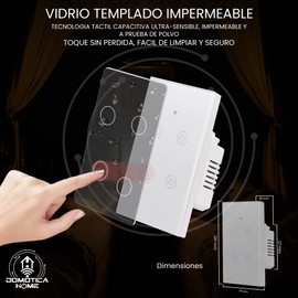 Apagador Inteligente WiFi Touch 2 Botones: Control de Voz con Alexa y Google Home - ¡Flexibilidad en la instalación eléctrica Sin cable neutro o Cable neutro, fácil instalación! (Blanco)