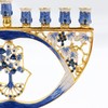 The Dreidel Company Meticulously Hand Painted Hanukkah Enamel Hamsa Menorah