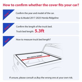 BOKFold Soft Roll-Up Bed Tonneau Cover for 2017-2025 Honda Ridgeline 5.3FT Truck Bed