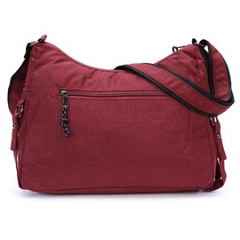 irisaa Women's Shoulder Bag, Canvas Multifunctional Shoulder Bag, Casual Handbag with Multiple Compartments, Unisex, light grey