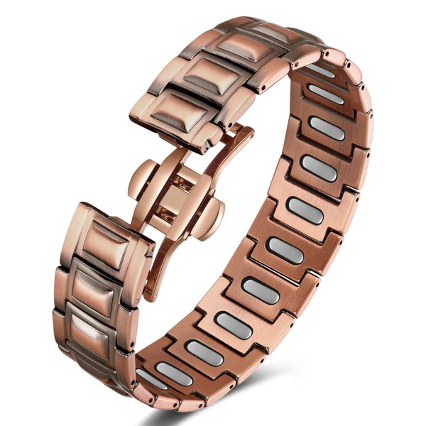 Jeracol Copper Bracelet for Men, Magnetic Bracelet Men with 5X