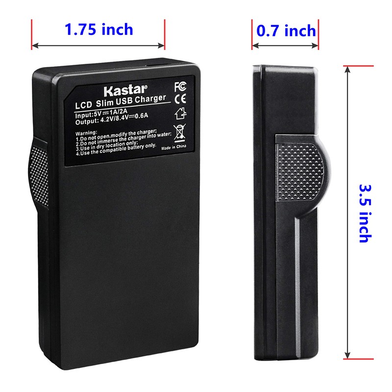 Kastar Battery (X2) & Slim LCD Charger for LP-E8, LC-E8E
