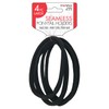 DONNA Large Seamless Ponytail Holders 4PCS BLACK