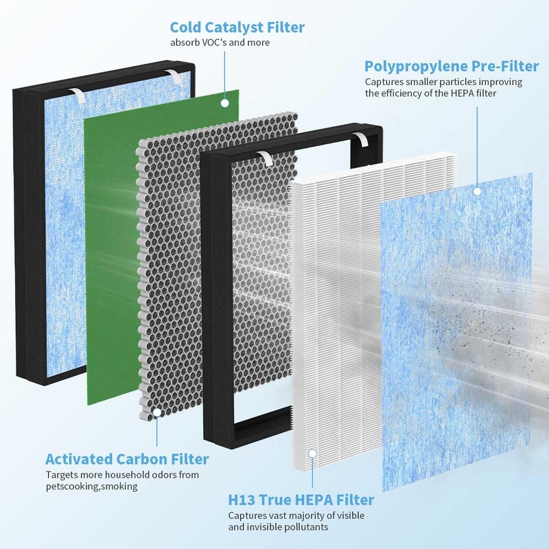 SAKEGDY HSP002 Replacement Filter Compatible with Hathaspace Smart True HEPA