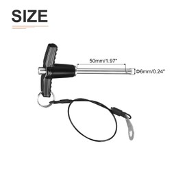 DTGN 6mmx50mm(DxL) T Handle Quick Release Pin - Good for Quickly Connecting and Hooking Up Components - 304 Stainless Steel Ball Locking Pin with Push Button - Black/Silver