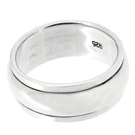 VN Jewelry MENS WOMENS 8mm Solid 925 Sterling Silver Ring, Finger Ring, Plain Spinning Ring | Men's Silver Ring size 8-14 (8)