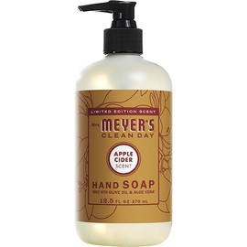 MRS. MEYER'S CLEAN DAY Kitchen Basics Soap Set, Apple Cider, Liquid Hand Soap 12.5 oz, Liquid Dish Soap 16 oz,1 CT