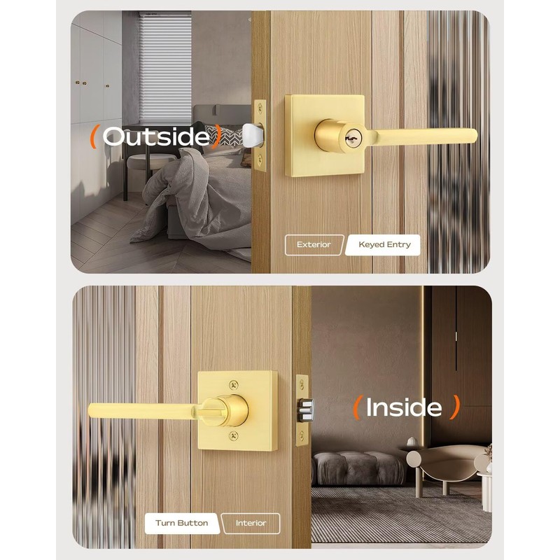 Leydebong 4 Pack Heavy Duty Entrance Door Lever (for Office/Front