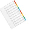 Q-Connect 10-Part Index Multi-punched Reinforced Board Multi-Colour Blank Tabs A4