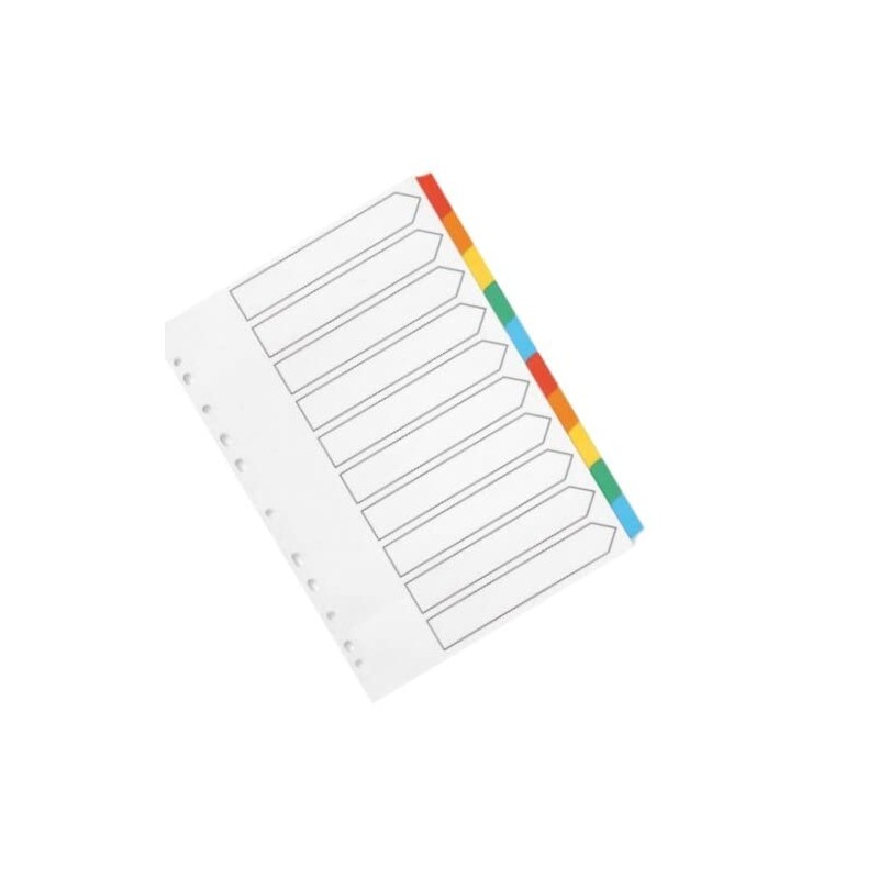 Q-Connect 10-Part Index Multi-punched Reinforced Board Multi-Colour Blank Tabs A4