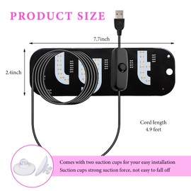 BWBWND Car Windshield LED Light Sign, Bright Glow Signs Decals with Suction Cups & USB A Switch Cable, LED Window Display Sign Decor Lights for Taxi Truck SUV, Car Accessories (Pink)