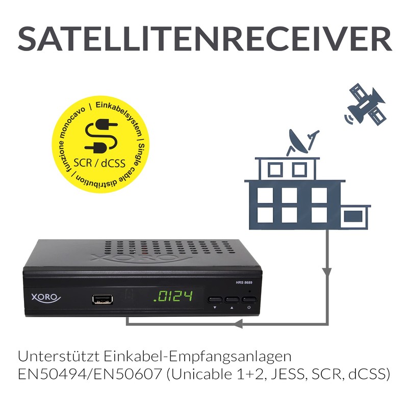 XORO Full HD Digital Satellite Receiver HRS 8689 with 2