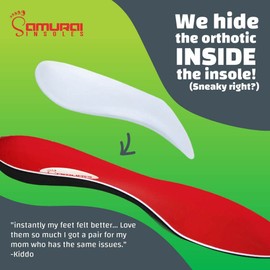 Plantillas Samurai Ortopédicas de alivio instantáneo para pies planos – alivio del dolor de fascitis plantar garantizado, soporte de arco plantillas para el dolor de pies y talones M14