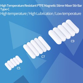 5 Pieces Magnetic Stirrer Mixer Stirring Rod Type C White Colour PTFE Stirring Rod Laboratory Stirrer for Magnetic Mixer (S)