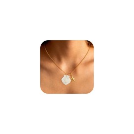 Eaciy Charm Necklace for Women - Dainty Gold Beach Charm Necklaces Cute Star Necklaces Accessory Waterproof Jewelry Gold Necklace for Women