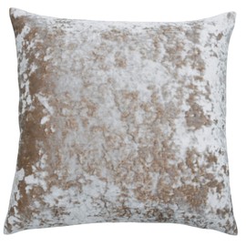 Riva Paoletti Verona Cushion Cover Square - Oyster Beige - Velvet Feel - Crushed Velvet Look - Hidden Zip Design - 100% Polyester - 55 x 55cm (22" x 22" inches) - Designed in the UK
