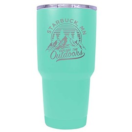 R and R Imports Starbuck Minnesota Souvenir Laser Engraved 24 oz Insulated Stainless Steel Tumbler Seafoam.