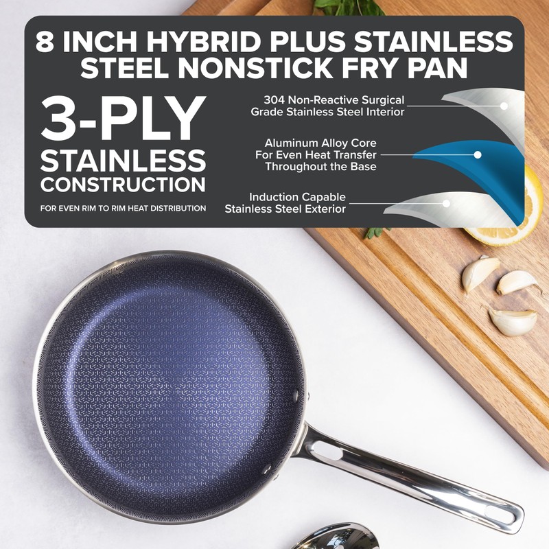 Viking 3-Ply Non Stick Frying Pan, 8 Inch Hybrid Plus