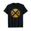 Railway Railroad Crossing Sign Train Worker Engineer Railfan T-Shirt