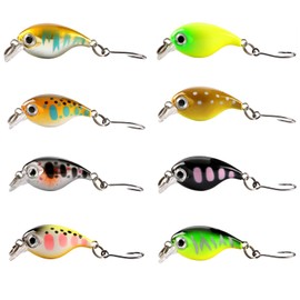 Trout Wobbler Set, 8 Pieces Trout Bait, Spoon Bait, Mini Wobbler Trout Bass, Fishing Jig Spinner Set, Fishing Lure Set, with Storage Box, for Pike Bass Salmon Saltwater Freshwater