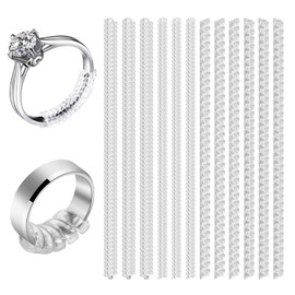 ZSRVAJ 12 Pcs Ring Adjuster for Loose Rings, Ring Size Adjuster for Loose Rings, Transparent Ring Size Adjuster, Invisible Ring Adjuster for Loose Rings Spiral Ring Tightener Ring