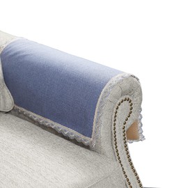 MINJIATEX Couch arm Covers,Non-Slip lace Sofa arm Covers Set of 2 Washable Sofa armrests Covers for Living Room Recliner Chair arm Cover Protectors for Leather Sofa armrest slipcover (JYS-Blue)