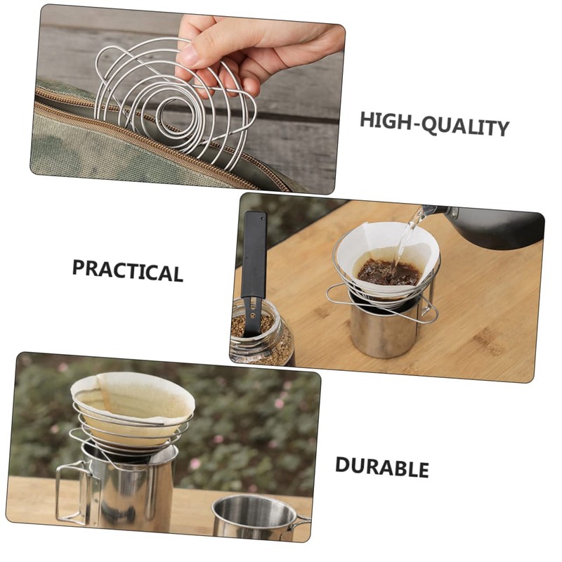 LALAFINA 1Pc Stainless Funnel Drip Stand with Filter Cup for